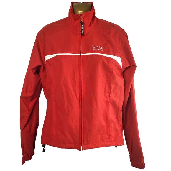 NEW Gore Bike Wear WINDSTOPPER Small Red Jacket Full Zip Cycle White Gray Black - Picture 1 of 16